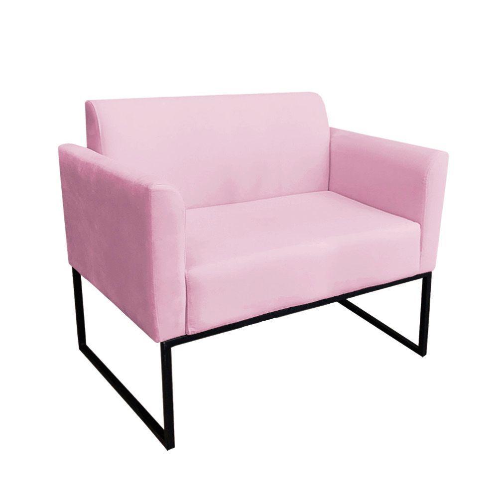 Namoradeira Marisa Suede Rosa Bebê Preto - 1