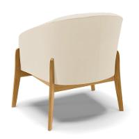 Poltrona Stella Linho Base Madeira Castanho - D'rossi Cor A19 Bege