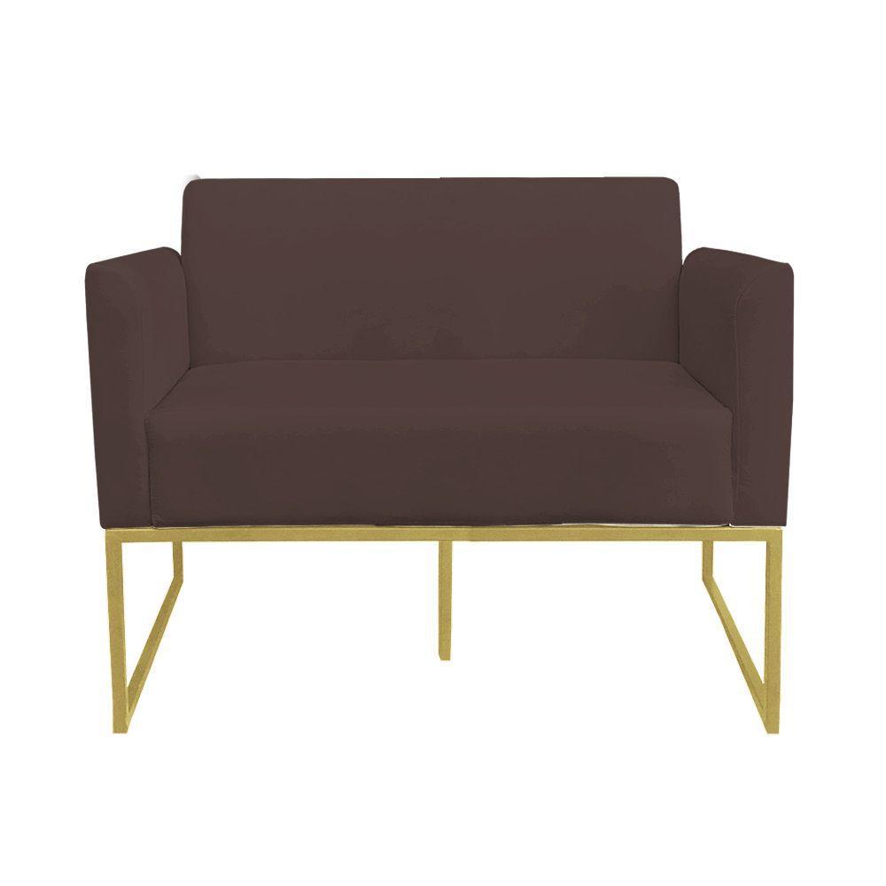 Namoradeira Marisa Suede Dourado Marrom - 2