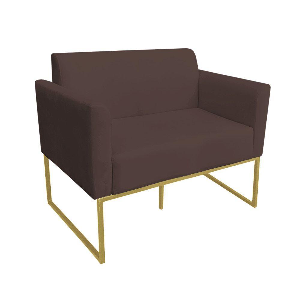 Namoradeira Marisa Suede Dourado Marrom - 10