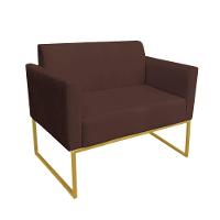 Namoradeira Marisa Suede Dourado Marrom - 1