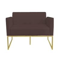 Namoradeira Marisa Suede Dourado Marrom - 2