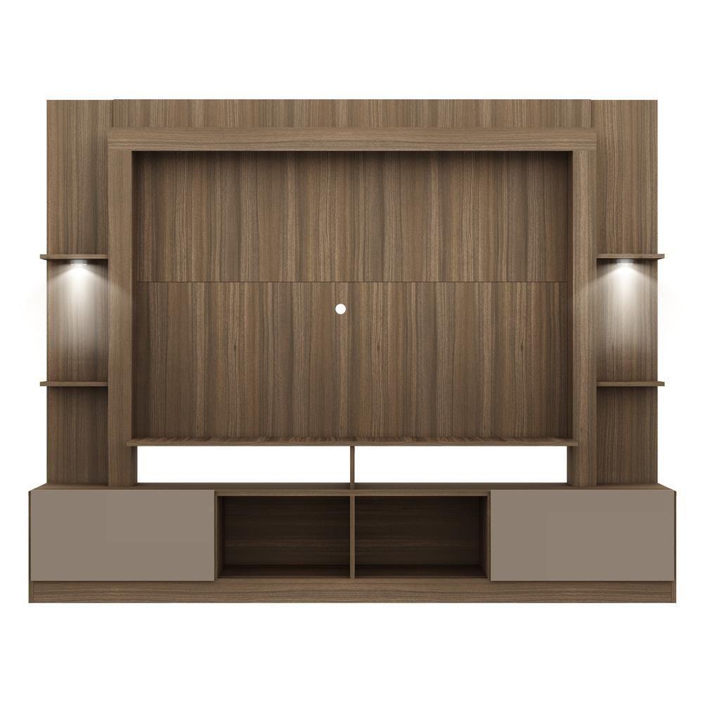 Estante Com Leds E Suporte Para Tv Até 65´´ Berlim Fg3384 Madeirada/lacca Fumê - 4