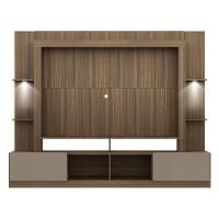 Estante Com Leds E Suporte Para Tv Até 65´´ Berlim Fg3384 Madeirada/lacca Fumê