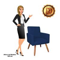 Poltrona Larissa Suede Pés Palito De Madeira Drossi Marinho - 19