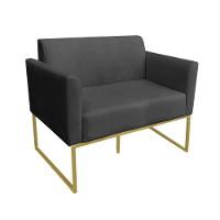 Namoradeira Marisa Suede Preto Dourado