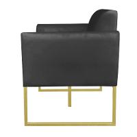 Namoradeira Marisa Suede Preto Dourado - 6