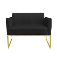 Namoradeira Marisa Suede Preto Dourado - 9