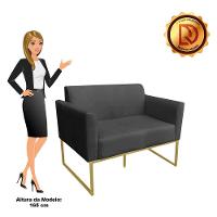 Namoradeira Marisa Suede Preto Dourado - 10