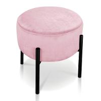 Kit 02 Puffs Iron Suede Rosa Bebê Base Palito D´rossi - 17