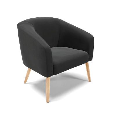 Poltrona Stella Veludo Pés Palito Natural - D'rossi Cor Preto
