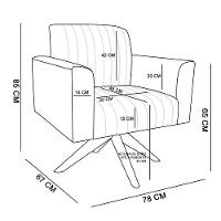 Poltrona Giratória Viena Gomada Base Madeira Ma30 Rosa Bebê - 3