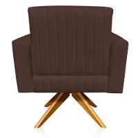 Poltrona Giratória Viena Gomada Base Madeira Ma30 Cor Marrom - 6