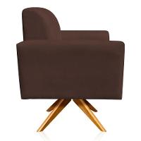 Poltrona Giratória Viena Gomada Base Madeira Ma30 Cor Marrom - 7