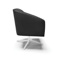 Poltrona Giratória Stella Corino Preto Base Cromada - 6