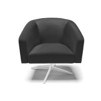 Poltrona Giratória Stella Corino Preto Base Cromada - 7