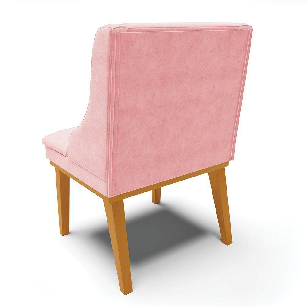 Kit 10 Cadeiras De Jantar Base Madeira Castanho Rosa Bebê - 5