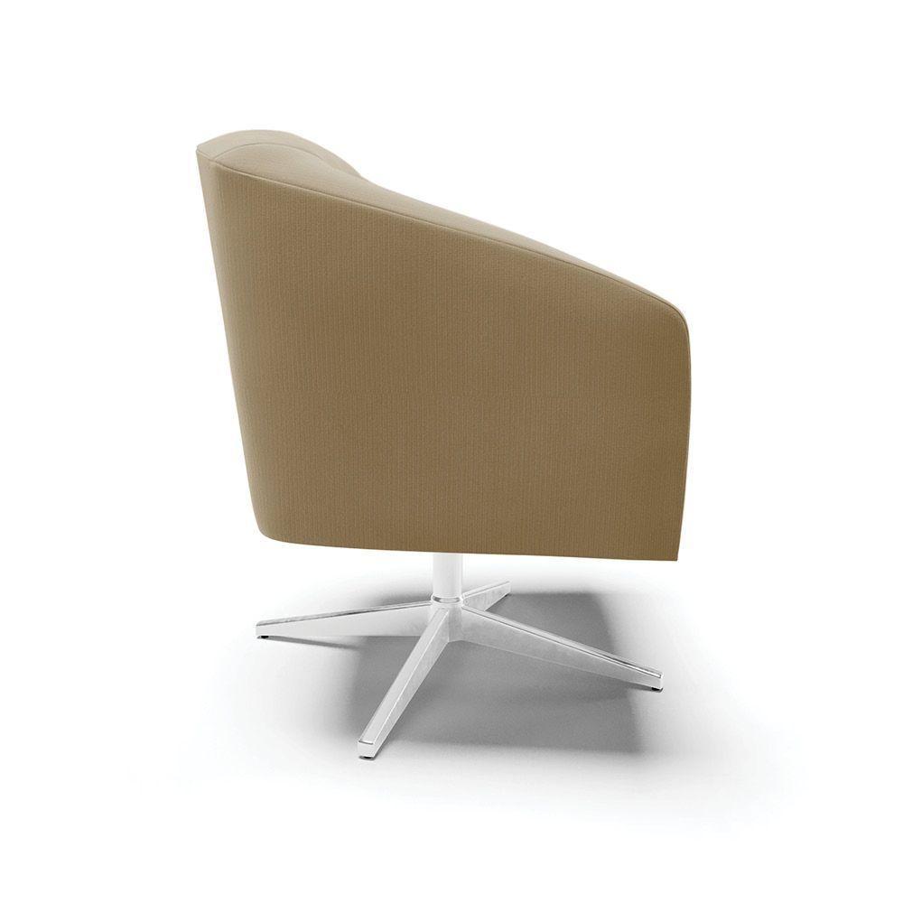 Kit 02 Poltronas Suede Base Cromada Marrom Rato - 6