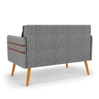 Namoradeira 02 Lugares Mari Linho Grafite A26 Castanho - 5