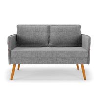 Namoradeira 02 Lugares Mari Linho Grafite A26 Castanho - 7