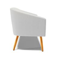 Namoradeira 02 Lugares Stella Linho Pés Palito Castanho - D'rossi Cor A05 Cinza - 6