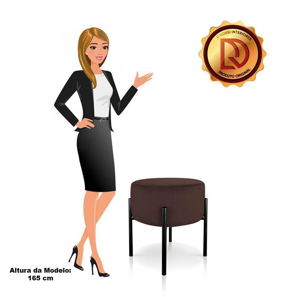 Kit 02 Puffs Iron Suede Marrom Base Palito D´rossi - 6