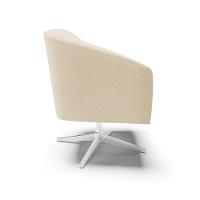 Kit 02 Poltronas Linho Base Cromada A19 Bege - 6