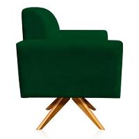 Poltrona Giratória Viena Gomada Base Madeira Ma30 Cor Verde