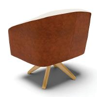 Kit 02 Poltronas Corano Nozes Com Linho Bege A19 - 5