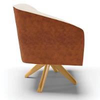 Kit 02 Poltronas Corano Nozes Com Linho Bege A19 - 6