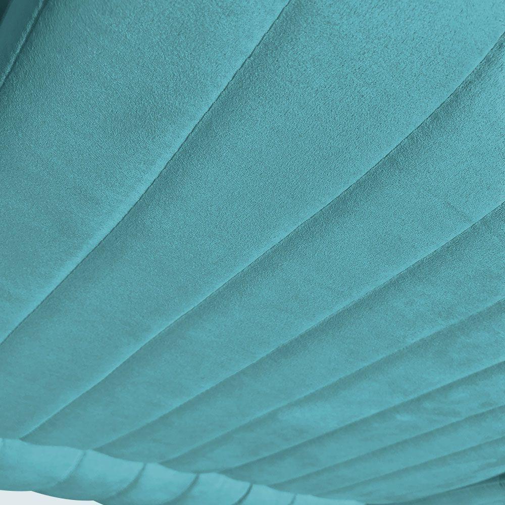 Poltrona Giratória Gomada Base Madeira Azul Turquesa - 5