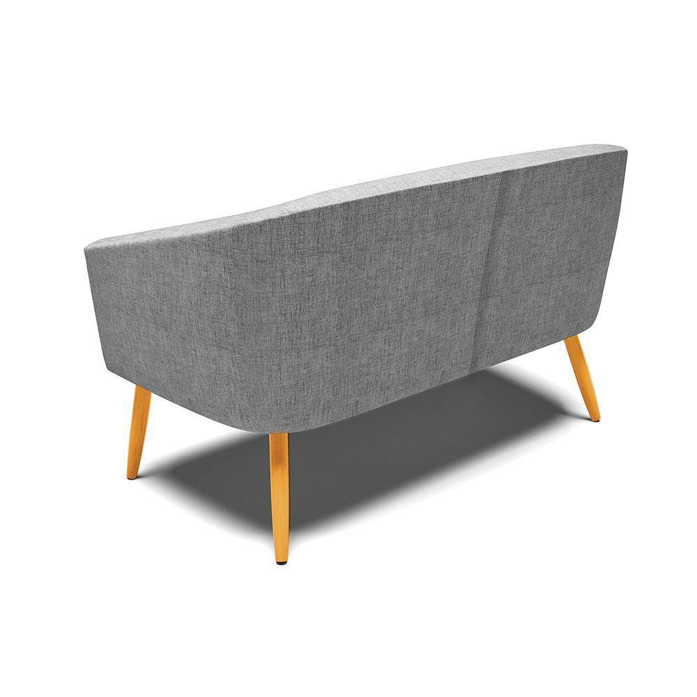 Namoradeira 02 Lugares Stella Linho Pés Palito Castanho - D'rossi Cor A26 Grafite - 6