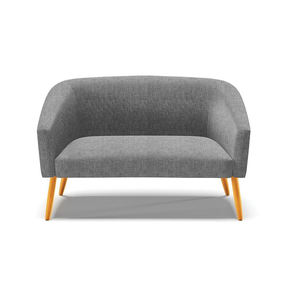 Namoradeira 02 Lugares Stella Linho Pés Palito Castanho - D'rossi Cor A26 Grafite - 7