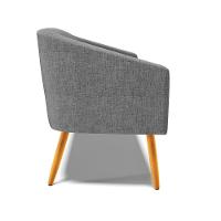 Namoradeira 02 Lugares Stella Linho Pés Palito Castanho - D'rossi Cor A26 Grafite - 5