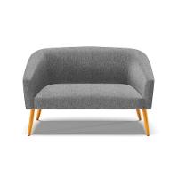 Namoradeira 02 Lugares Stella Linho Pés Palito Castanho - D'rossi Cor A26 Grafite - 7