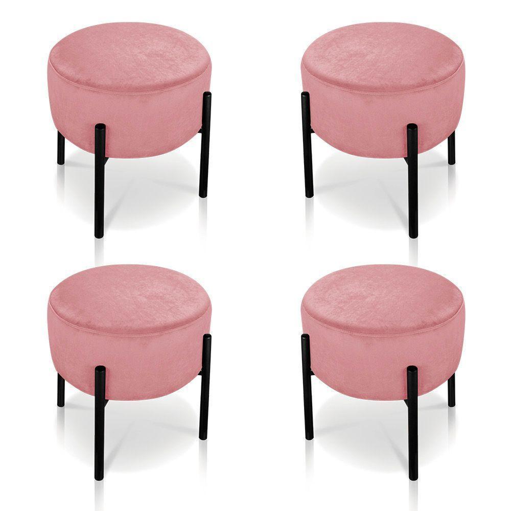 Kit 04 Puffs Iron Suede Rose Base Palito D´rossi - 1