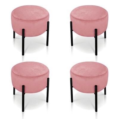 Kit 04 Puffs Iron Suede Rose Base Palito D´rossi