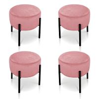 Kit 04 Puffs Iron Suede Rose Base Palito D´rossi - 1