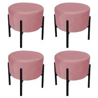 Kit 04 Puffs Iron Suede Rose Base Palito D´rossi - 3