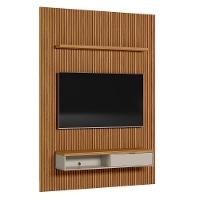 Painel Ripado Marisa Com 1 Nicho Com Tampo Engrossado E 1 Prateleira Nature E Off White 180x250 Cm - 1