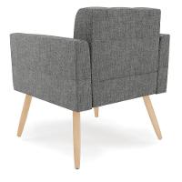 Kit 2 Poltronas Elisa Linho Grafite A26 Pés Palito Natural - D'rossi - 6