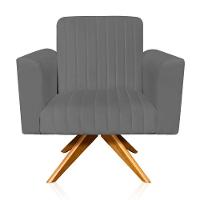 Poltrona Giratória Viena Gomada Base Madeira Ma30 Grafite - 1