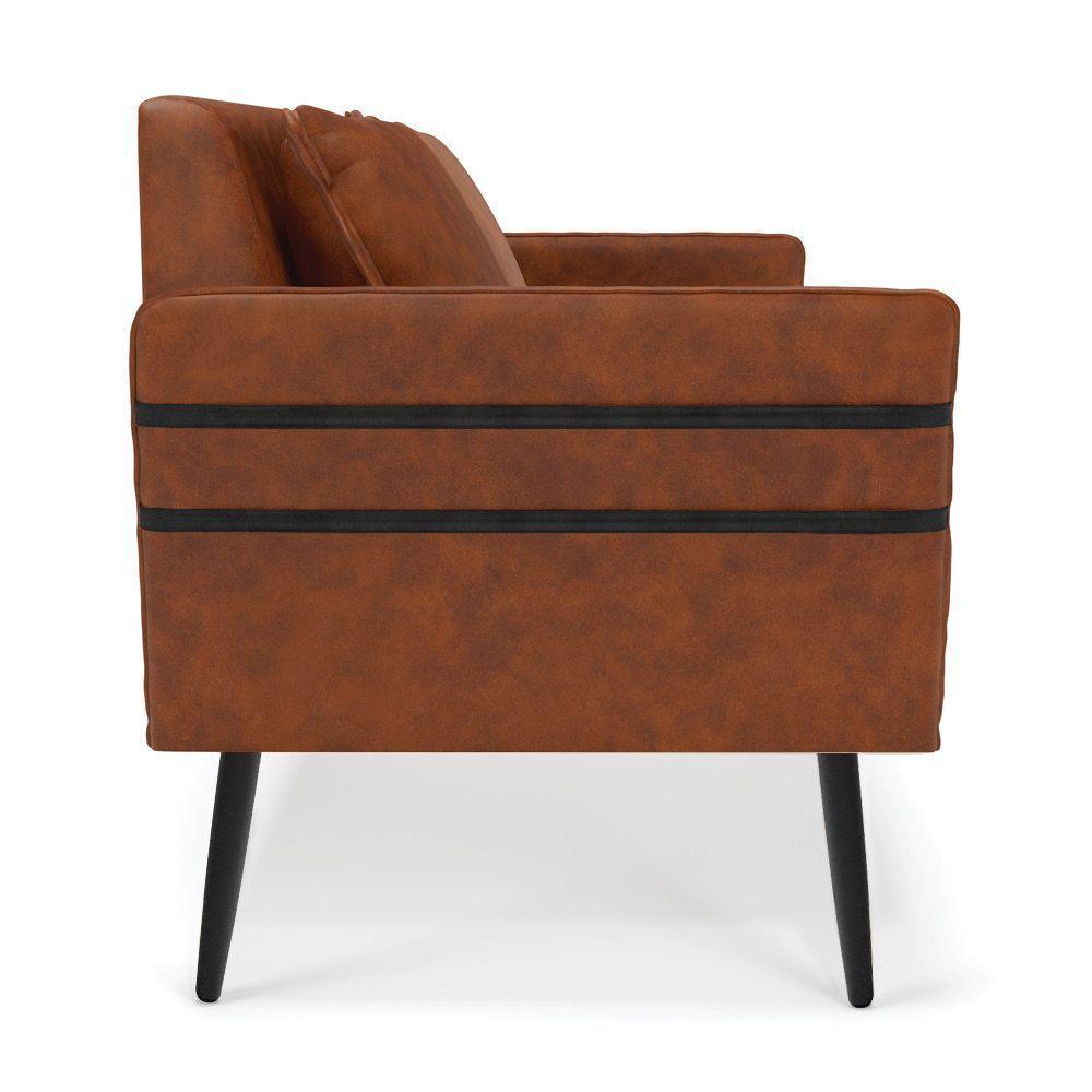 Namoradeira 02 Lugares Mari Corano Pés Palito De Ferro Nozes - 6