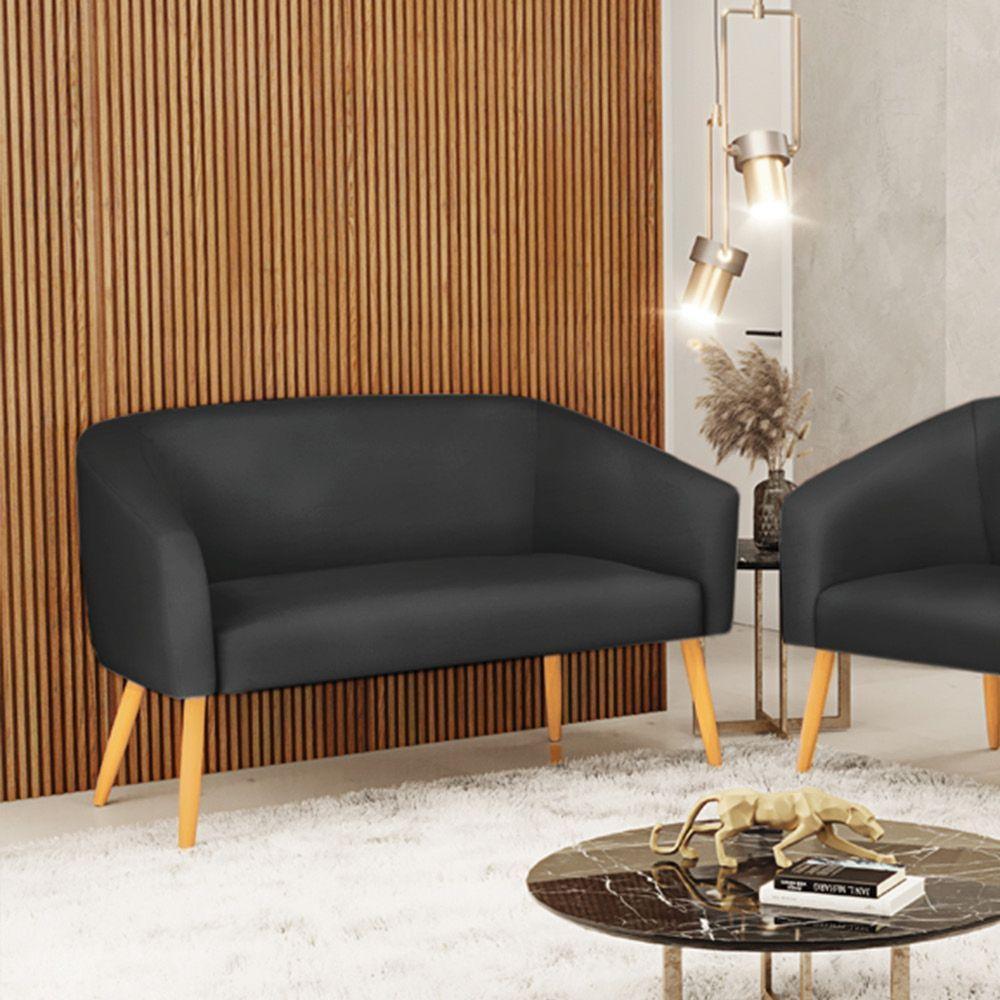 Namoradeira Corino Preto Pés Palito Castanho - 8