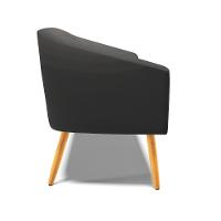 Namoradeira Corino Preto Pés Palito Castanho - 6