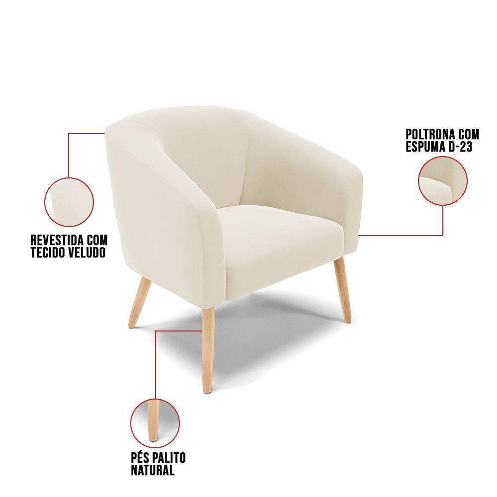Kit 01 Namoradeira 02Lug E 02 Poltronas Stella Natural Bege - 3