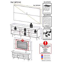 Rack com Painel Tv até 65" com Espelho Pés Retrô Multimóveis - 11