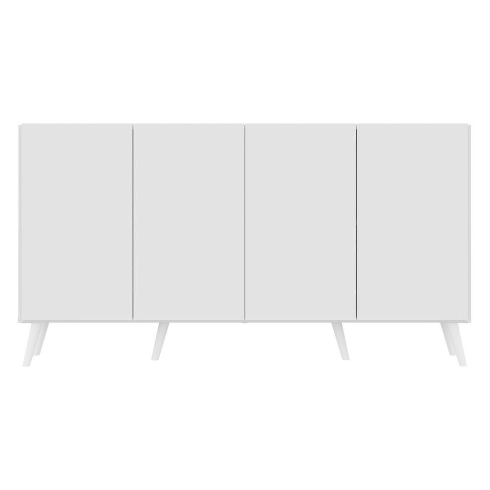 Aparador Buffet 4 Portas com Pés Retrô Branco - 6