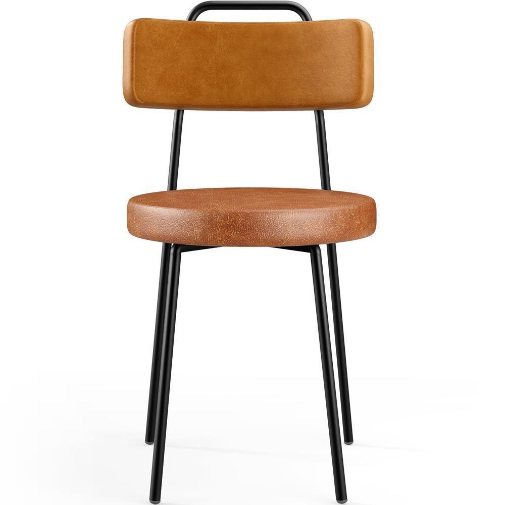 Cadeira Decorativa Estofada Para Sala De Jantar Barcelona L02 Couríssimo Whisky Camel - 6