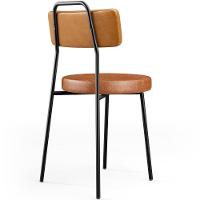 Cadeira Decorativa Estofada Para Sala De Jantar Barcelona L02 Couríssimo Whisky Camel - 2